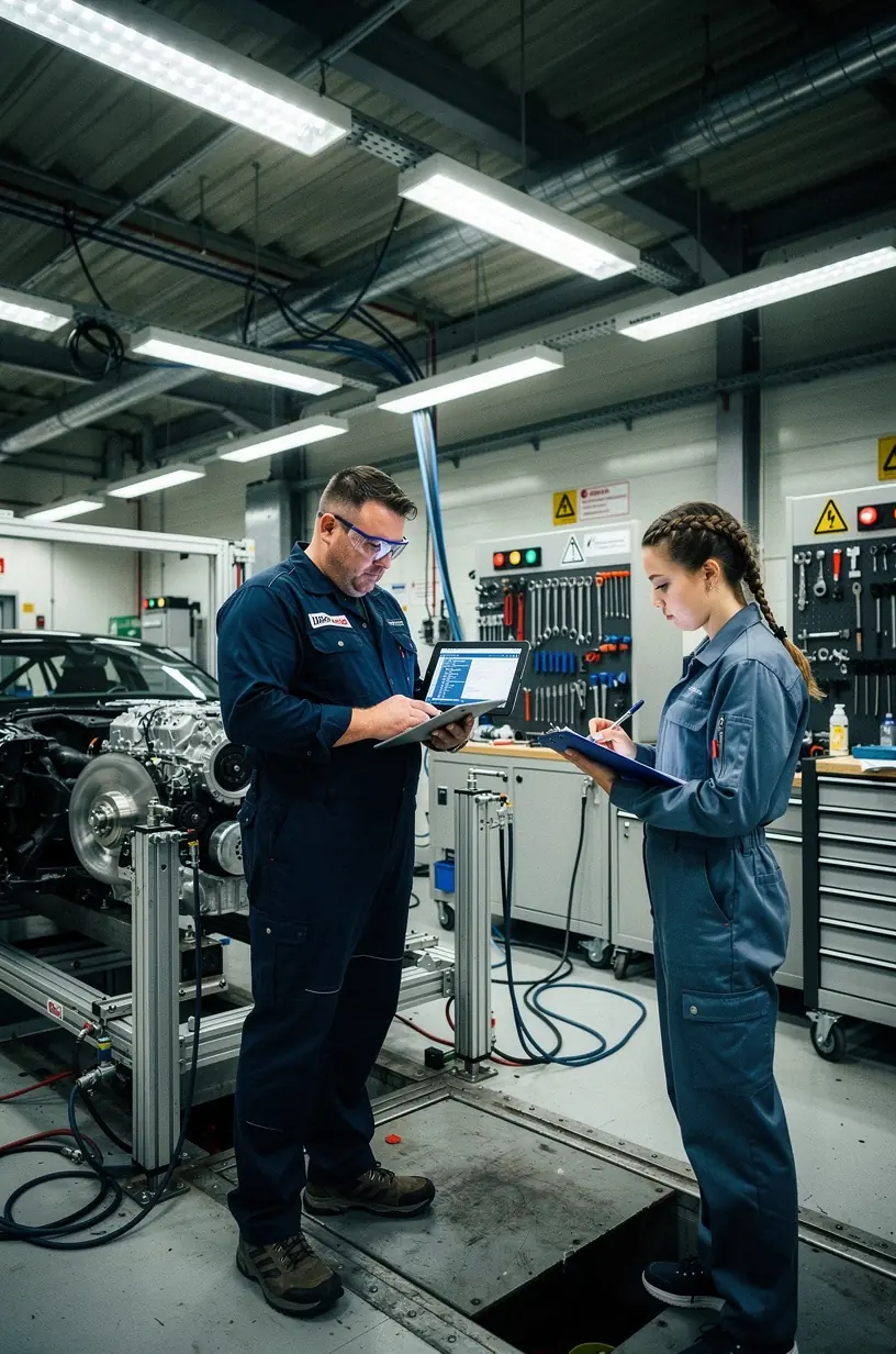 Werkstattmitarbeiter montiert neue Ersatzteile bei der Motorinstandsetzung für zuverlässigeren Betrieb
